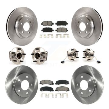Front Rear Hub Bearing Disc Brake Rotors And Pads Kit (10Pc) For Chevrolet Impala Limited KBB-109625