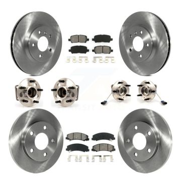 Front Rear Hub Bearing Disc Brake Rotors And Pads Kit (10Pc) For Chevrolet Impala Limited KBB-109626