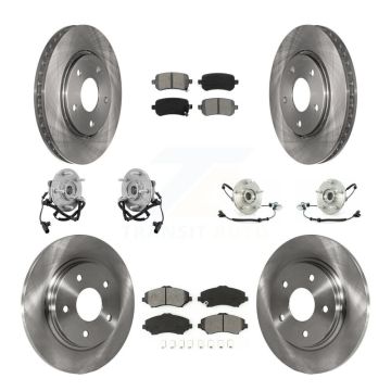 Front Rear Hub Bearing Brake Rotor Pad Kit (10Pc) For Dodge Grand Caravan Chrysler Town & KBB-109629