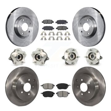 Front Rear Hub Bearing Disc Brake Rotor & Pads Kit (10Pc) For 2003-2004 Nissan Murano AWD KBB-109632