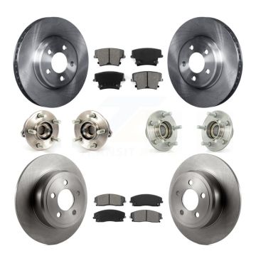Front Rear Hub Bearing Disc Brake Rotor And Pad Kit (10Pc) For Dodge Chrysler 300 Charger KBB-109634