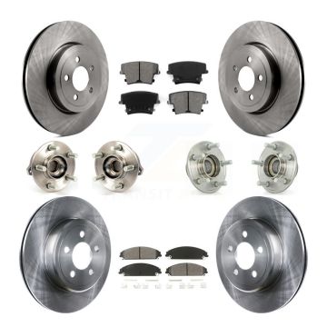 Front Rear Hub Bearing Disc Brake Rotor Pads Kit (10Pc) For Chrysler 300 Dodge Challenger KBB-109635
