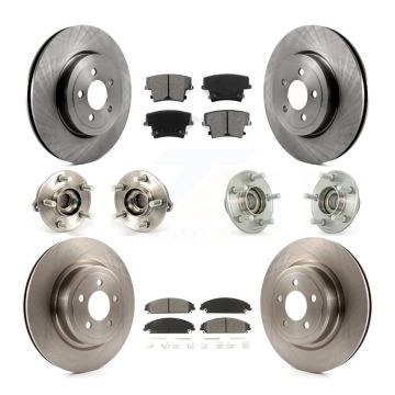 Front Rear Hub Bearing Brake Rotor & Pad Kit (10Pc) For Dodge Charger With Police Package KBB-109636