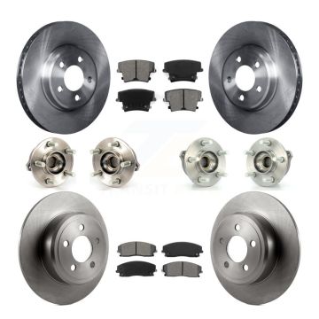 Front Rear Hub Bearing Disc Brake Rotor And Pad Kit (10Pc) For Dodge Charger Chrysler 300 KBB-109638