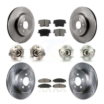 Front Rear Hub Bearing Disc Brake Rotor And Pad Kit (10Pc) For Chrysler 300 Dodge Charger KBB-109639