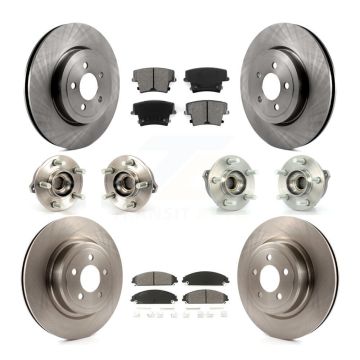 Front Rear Hub Bearing Brake Rotor & Pad Kit (10Pc) For Dodge Charger With Police Package KBB-109640