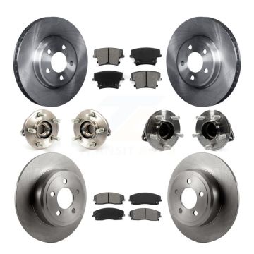Front Rear Hub Bearing Disc Brake Rotor And Pad Kit (10Pc) For Chrysler 300 Dodge Charger KBB-109641