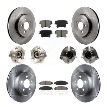 Front Rear Hub Bearing Disc Brake Rotor Pads Kit (10Pc) For Chrysler 300 Dodge Challenger KBB-109642