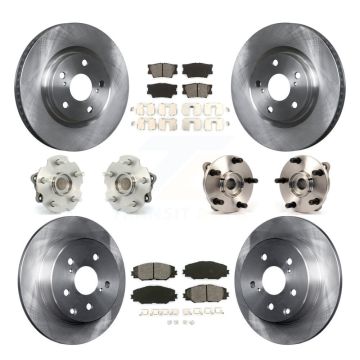 Front Rear Hub Bearing Brake Rotor & Pads Kit (10Pc) For Toyota RAV4 With 3rd Row Seating KBB-109645