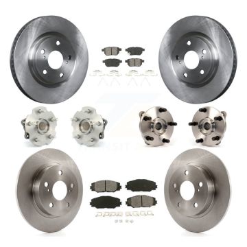 Front Rear Hub Bearing Brake Rotor And Pad Kit (10Pc) For Scion tC Automatic transmission KBB-109647