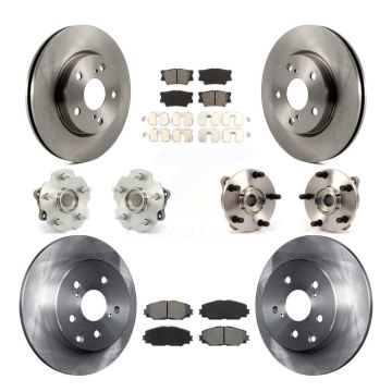 Front Rear Hub Bearing Disc Brake Rotors And Pads Kit (10Pc) For Toyota RAV4 Lexus HS250h KBB-109648