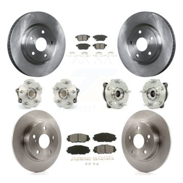 Front Rear Hub Bearing Brake Rotor Pads Kit (10Pc) For 11-16 Scion tC Manual transmission KBB-109650