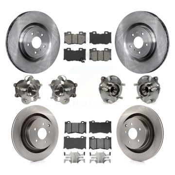 Front Rear Hub Bearing Brake Rotor Pad Kit (10Pc) For INFINITI G37 RWD With Brembo Brakes KBB-109666