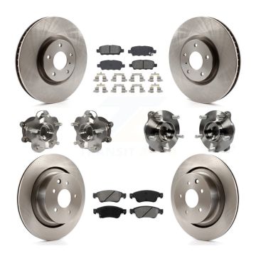 Front Rear Hub Bearing Assembly Disc Brake Rotor And Pads Kit (10Pc) For INFINITI G35 Q60 KBB-109673