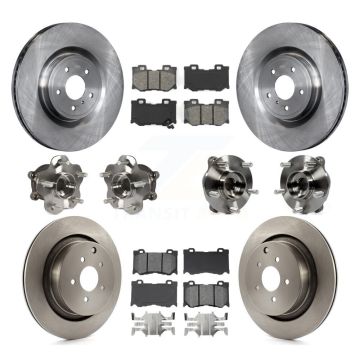 Front Rear Hub Bearings Assembly Disc Brake Rotors And Pads Kit (10Pc) For INFINITI FX50 KBB-109675