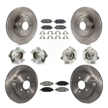 Front Rear Hub Bearing Brake Rotor & Pad Kit (10Pc) For Nissan Pathfinder Murano INFINITI KBB-109686