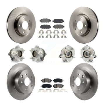 Front Rear Hub Bearings Assembly Disc Brake Rotors And Pads Kit (10Pc) For Nissan Altima KBB-109687