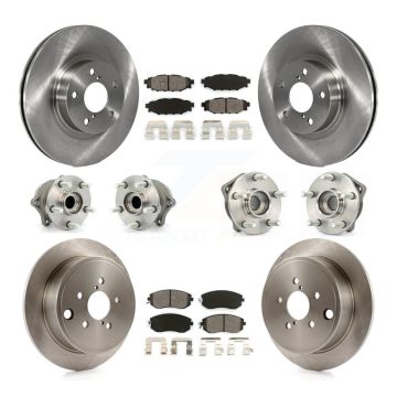 Front Rear Hub Bearings Assembly Disc Brake Rotors And Pads Kit (10Pc) For Subaru Impreza KBB-109690