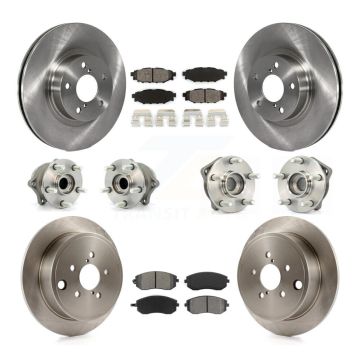 Front Rear Hub Bearings Assembly Disc Brake Rotors And Pads Kit (10Pc) For Subaru Impreza KBB-109691