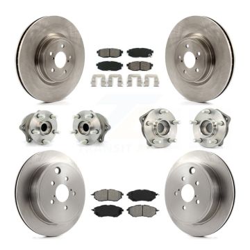 Front Rear Hub Bearings Disc Brake Rotors And Pads Kit (10Pc) For Subaru Outback Legacy KBB-109694
