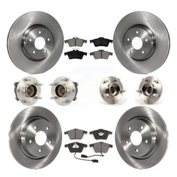 Front Rear Hub Bearing Assembly Disc Brake Rotor And Pad Kit (10Pc) For Volvo S40 V50 C70 KBB-109702