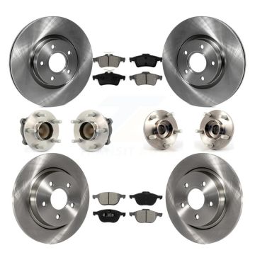 Front Rear Hub Bearings Disc Brake Rotors And Pads Kit (10Pc) For Volvo S40 C30 V50 C70 KBB-109703