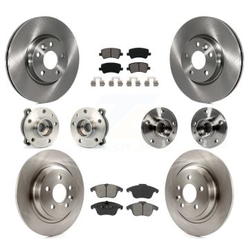 Front Rear Hub Bearings Disc Brake Rotors And Pads Kit (10Pc) For 2013-2014 Volvo S60 AWD KBB-109707