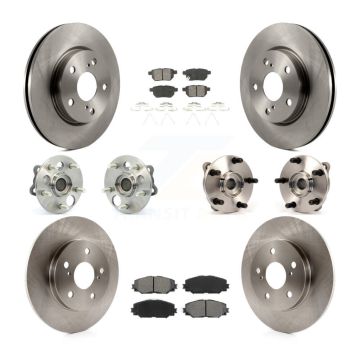 Front Rear Hub Bearings Disc Brake Rotors And Pads Kit (10Pc) For 2008-2015 Scion xB KBB-109715