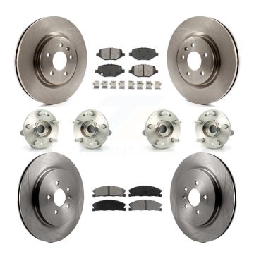 Front Rear Hub Bearing Disc Brake Rotors And Pads Kit (10Pc) For 2013 Ford Explorer Sport KBB-109724