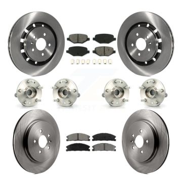 Front Rear Hub Bearing Brake Rotor & Pads Kit (10Pc) For Ford Explorer Police Interceptor KBB-109726