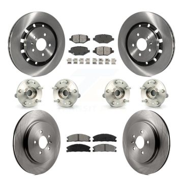Front Rear Hub Bearings Assembly Disc Brake Rotors And Pads Kit (10Pc) For Ford Explorer KBB-109727