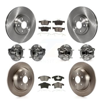Front Rear Hub Bearings Disc Brake Rotors And Pads Kit (10Pc) For Ford Fusion Lincoln MKZ KBB-109729