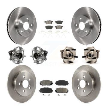 Front Rear Hub Bearings Disc Brake Rotors And Pads Kit (10Pc) For Toyota Prius Plug-In KBB-109732