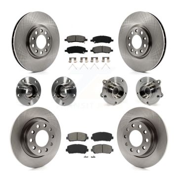Front Rear Hub Bearings Disc Brake Rotors And Pads Kit (10Pc) For 2013-2016 Dodge Dart KBB-109734
