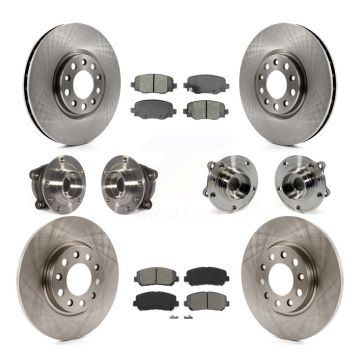 Front Rear Hub Bearing Disc Brake Rotor And Pad Kit (10Pc) For 2015-2017 Chrysler 200 AWD KBB-109735