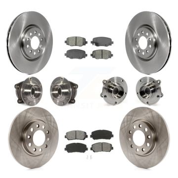 Front Rear Hub Bearing Disc Brake Rotor And Pad Kit (10Pc) For 2015-2017 Chrysler 200 AWD KBB-109736