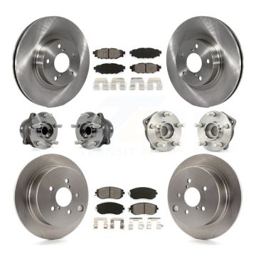 Front Rear Hub Bearing Brake Rotor Pad Kit (10Pc) For Subaru Impreza Limited Base Premium KBB-109737
