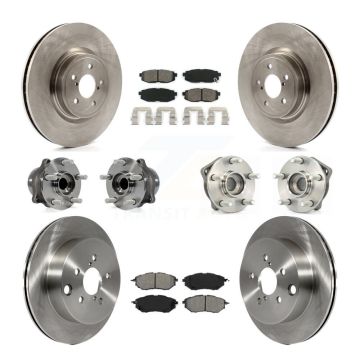 Front Rear Hub Bearing Brake Rotor Pad Kit (10Pc) For 14 Subaru Forester 2.0L To 01 KBB-109739