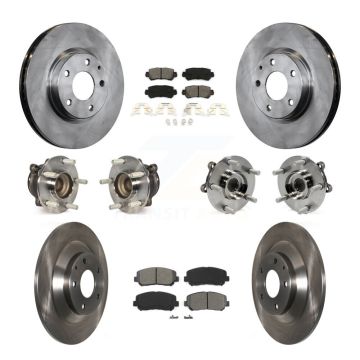 Front Rear Hub Bearing Disc Brake Rotors And Pads Kit (10Pc) For 2013-2015 Mazda CX-5 FWD KBB-109740