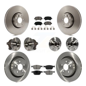 Front Rear Hub Bearing Disc Brake Rotors And Pads Kit (10Pc) For 2010-2015 Volvo XC60 AWD KBB-109744