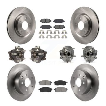 Front Rear Hub Bearing Disc Brake Rotor And Semi-Metallic Pads Kit (10Pc) For Nissan Juke KBB-109751