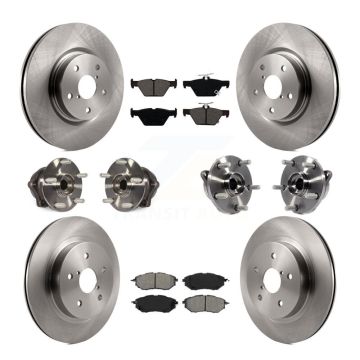 Front Rear Hub Bearing Brake Rotor And Pad Kit (10Pc) For 2015-2019 Subaru Outback Legacy KBB-109754