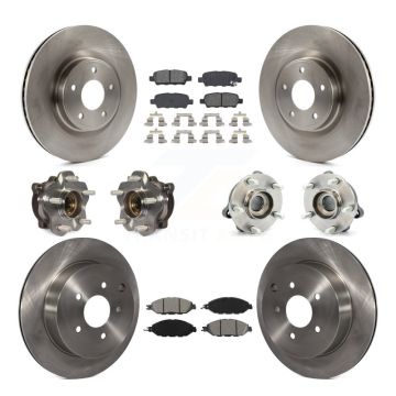 Front Rear Hub Bearing Brake Rotor & Pad Kit (10Pc) For Nissan Pathfinder Murano INFINITI KBB-109758