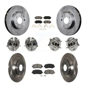 Front Rear Hub Bearing Disc Brake Rotors And Pads Kit (10Pc) For 2013-2015 Mazda CX-5 AWD KBB-109763