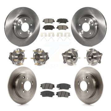 Front Rear Hub Bearing Disc Brake Rotor & Pads Kit (10Pc) For Hyundai Tucson Kia Sportage KBB-109769