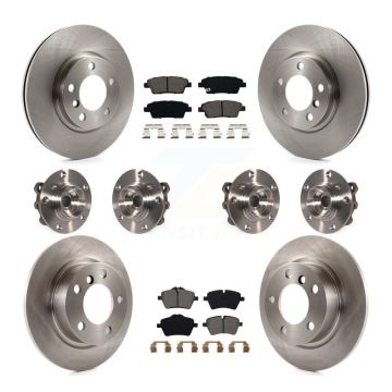 Front Rear Hub Bearing Disc Brake Rotor Pad Kit (10Pc) For Mini Cooper Countryman Paceman KBB-109777