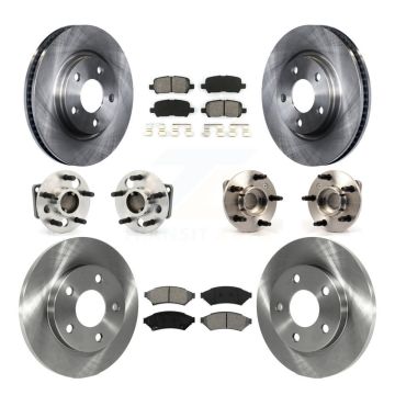 Front Rear Hub Bearing Brake Rotor & Pad Kit (10Pc) For Pontiac Grand Prix Buick LaCrosse KBB-109788