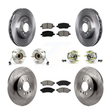 Front Rear Hub Bearing Brake Rotor And Pad Kit (10Pc) For 2007 Saturn Relay 3 Hole Flange KBB-109792