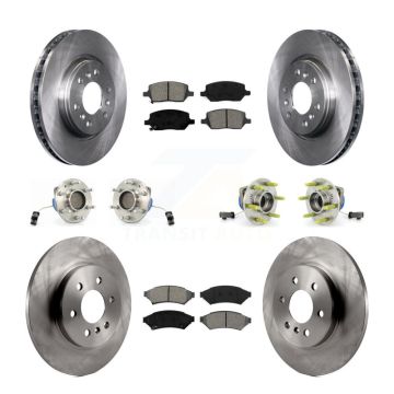 Front Rear Hub Bearing Brake Rotor Pads Kit (10Pc) For Pontiac Montana Chevrolet Uplander KBB-109793