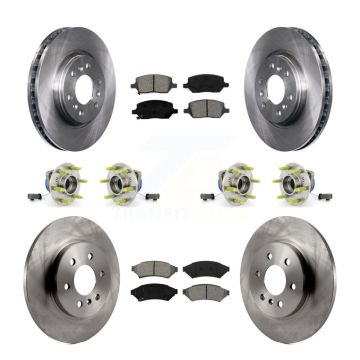 Front Rear Hub Bearings Disc Brake Rotors And Pads Kit (10Pc) For 2006 Saturn Relay AWD KBB-109794